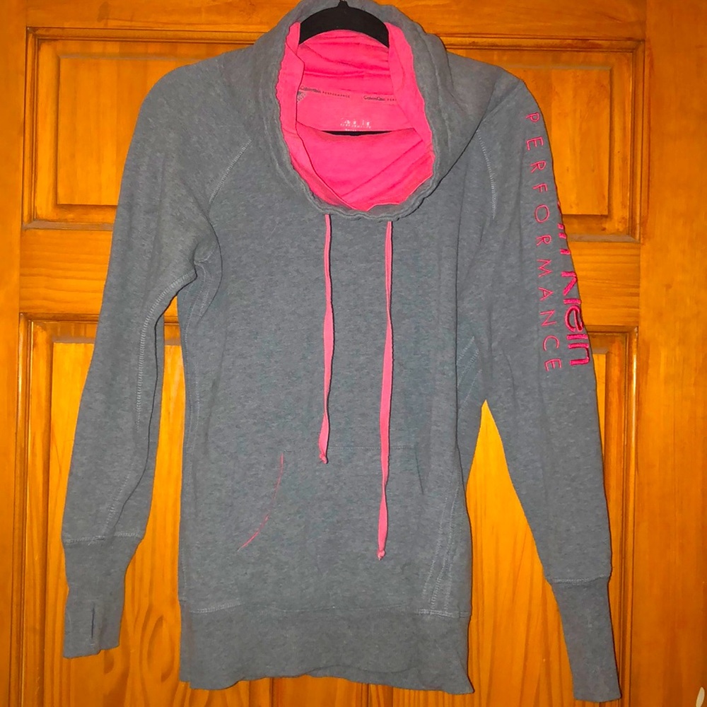 Calvin Klein grey w pink trim sweatshirt
